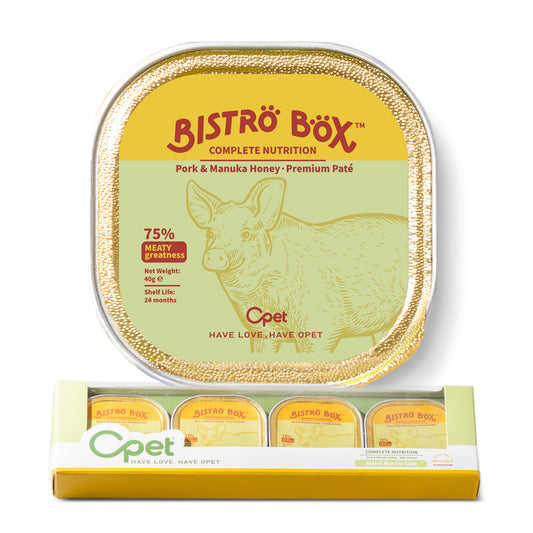 OPET Bistro Box Comida Húmeda para Gatos 40g (Cerdo, Paquete de 4)