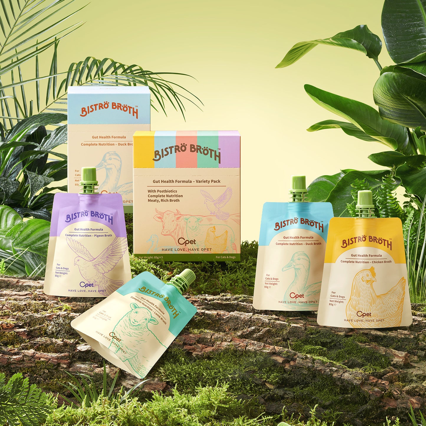OPET Bistro Broth Comida Húmeda para Gatos 85g (Sabores mixtos, Paquete de 5)