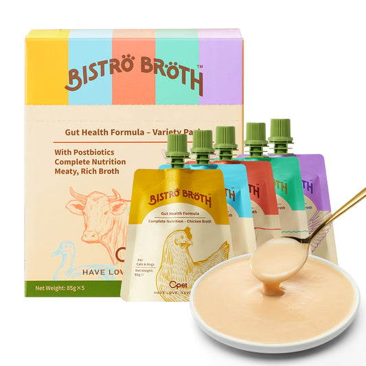 OPET Bistro Broth Comida Húmeda para Gatos 85g (Sabores mixtos, Paquete de 5)