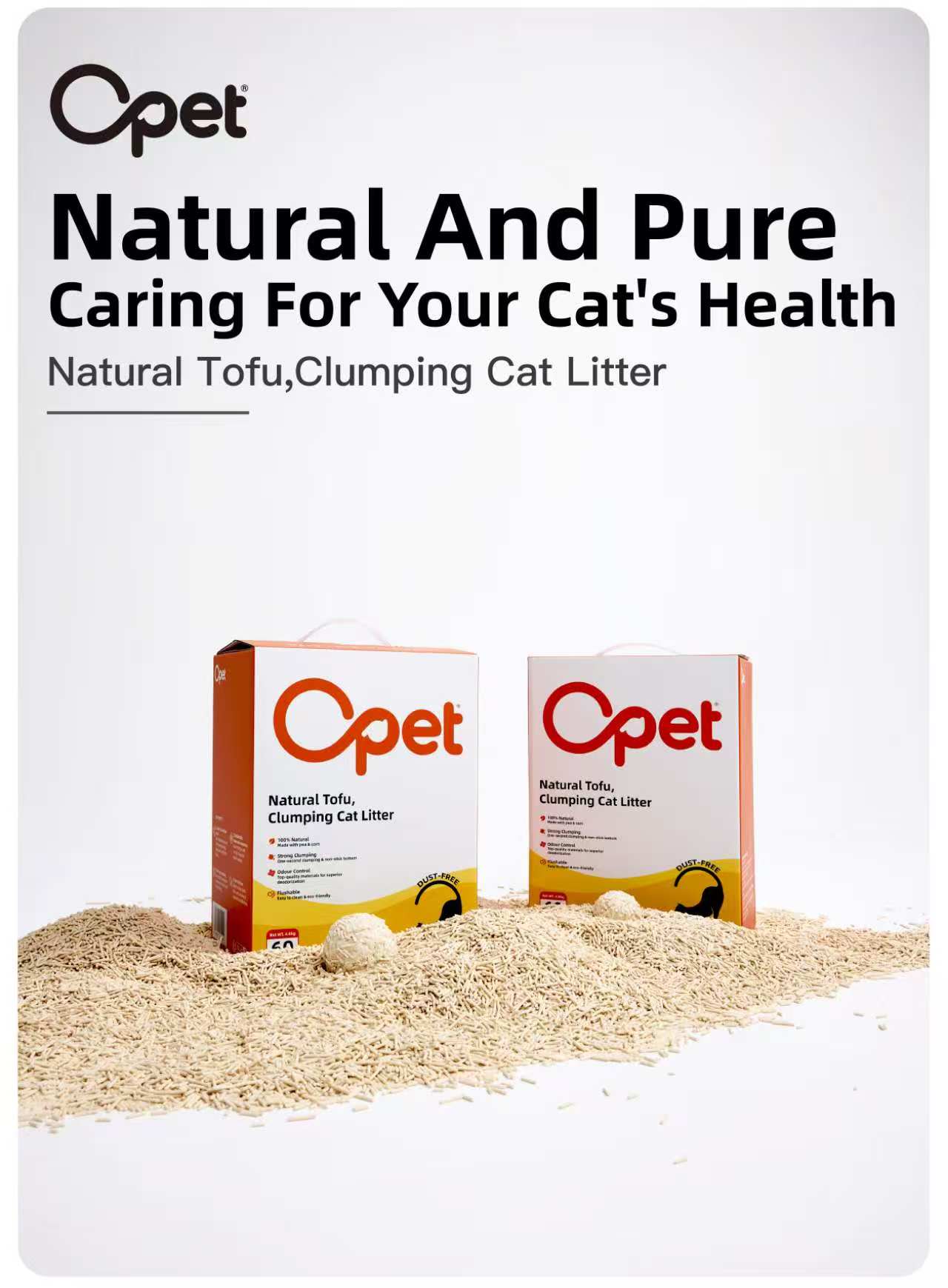 OPET Arena de Tofu para Gatos (2.4kg*2）