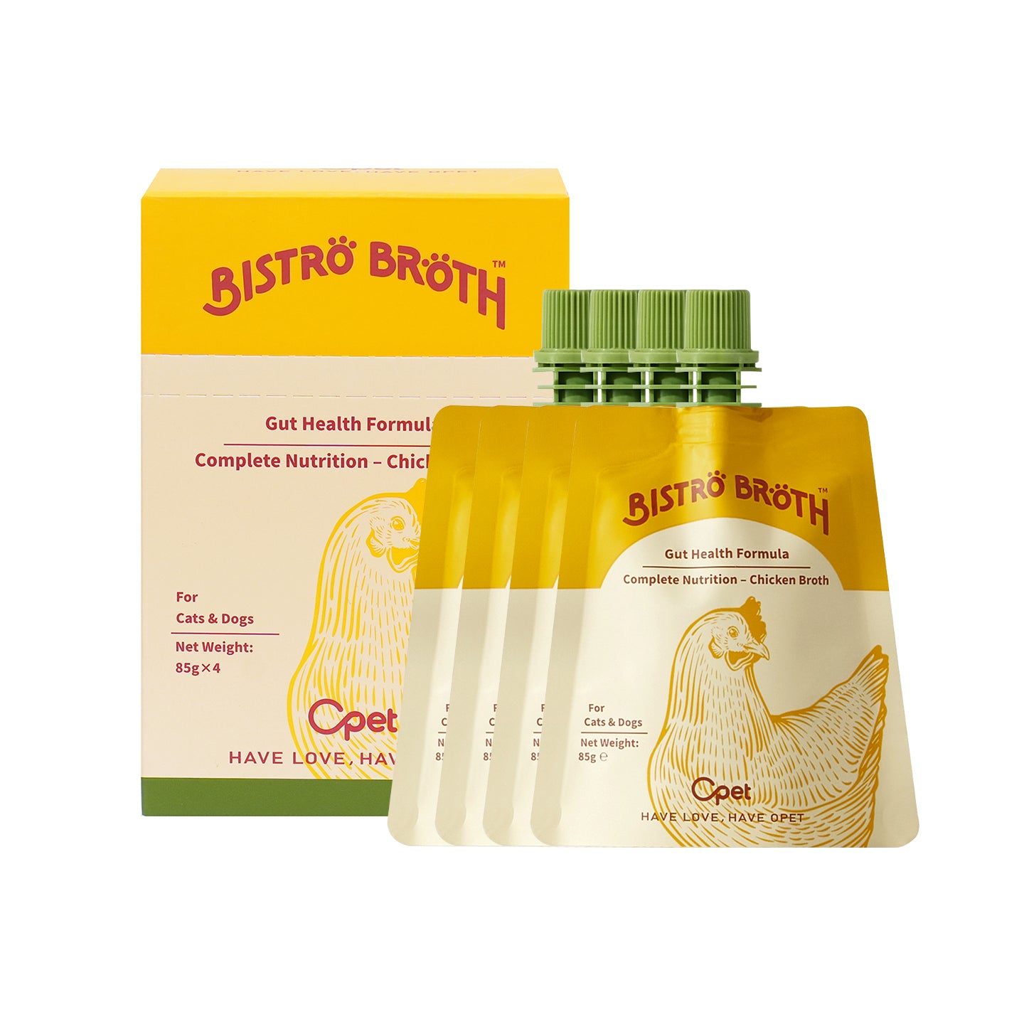 OPET Bistro Broth Wet Bisque Cat Food 85g (Chicken, Pack of 4)