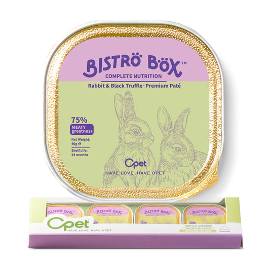 OPET Bistro Box Comida Húmeda para Gatos 40g (Conejo, Paquete de 4)